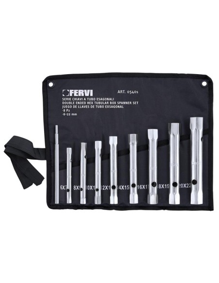 Serie 8 di chiavi a tubo esagonali Fervi 0540s