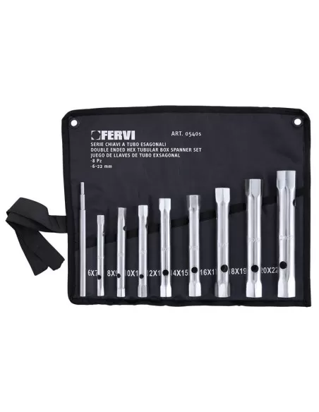 Serie 8 di chiavi a tubo esagonali Fervi 0540s