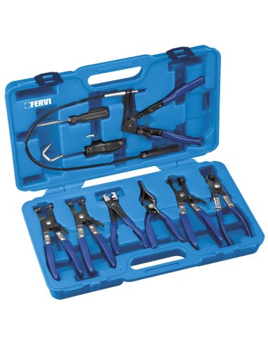 Serie 9 pinze per fascette manicotti auto Fervi 0603