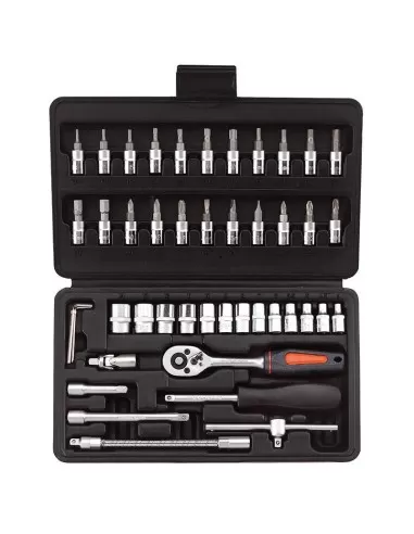 1 - Serie chiavi a bussola e inserti con cricchetto da 1/4'' Fervi 0624