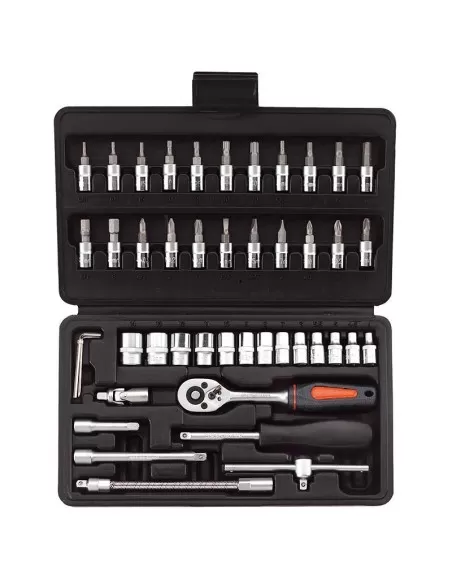 1 - Serie chiavi a bussola e inserti con cricchetto da 1/4'' Fervi 0624