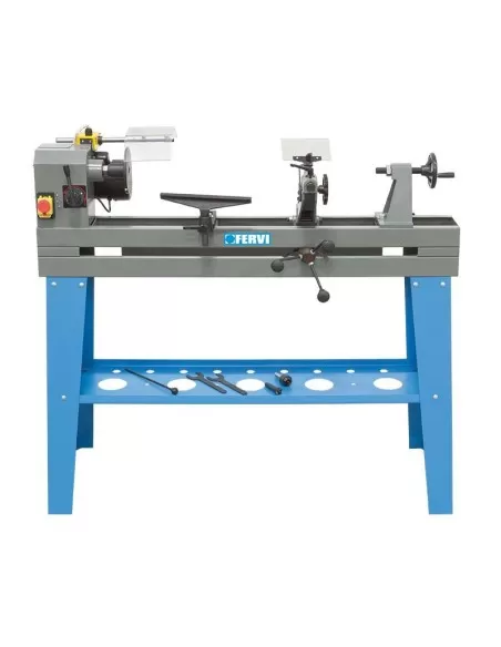 1 - Tornio per legno con copia 750w 1000mm Fervi 0648 230v
