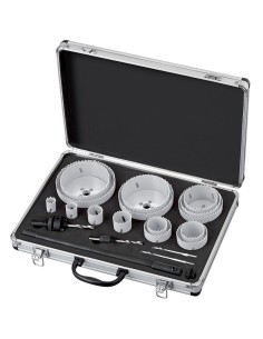 Kit seghe a tazza industria in valigetta 21 pz per trapano Fervi 0712/010