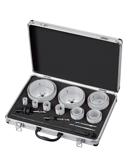 Kit seghe a tazza industria in valigetta 21 pz per trapano Fervi 0712/010