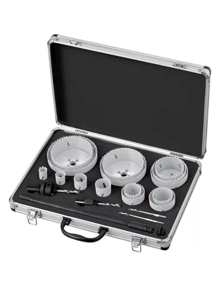 1 - Kit seghe a tazza industria in valigetta 21 pz per trapano Fervi 0712/010