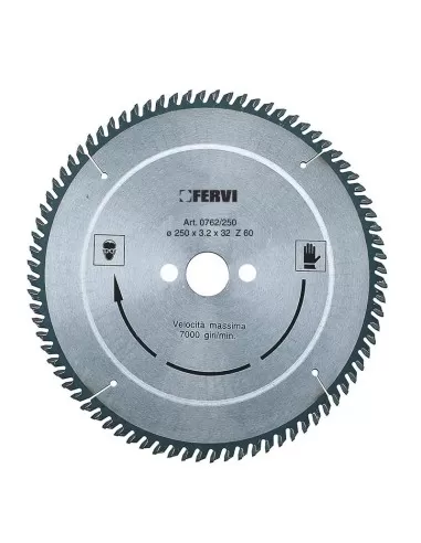 1 - Disco per alluminio e materiali plastici riporto in metallo duro Fervi 0762/300