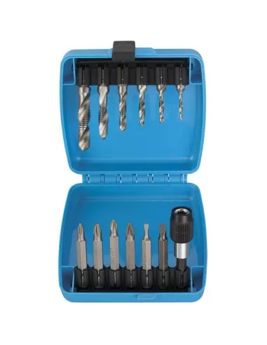1 - Set utensili punta-maschio-svasatore e inserti trapano avvitatore 1/4 Fervi 0890