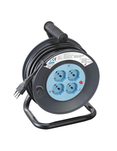 Avvolgicavo prolunga elettrica cavo 25 metri 3 x 1.5  presa shuko Fervi a010/25