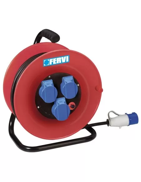 Avvolgicavo prolunga elettrica cavo 30 m 3x2.5  industriale 230v Fervi a010/30