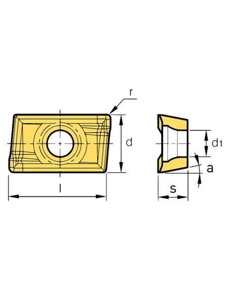 Inserti per fresatura Fervi apkt1604pder20a