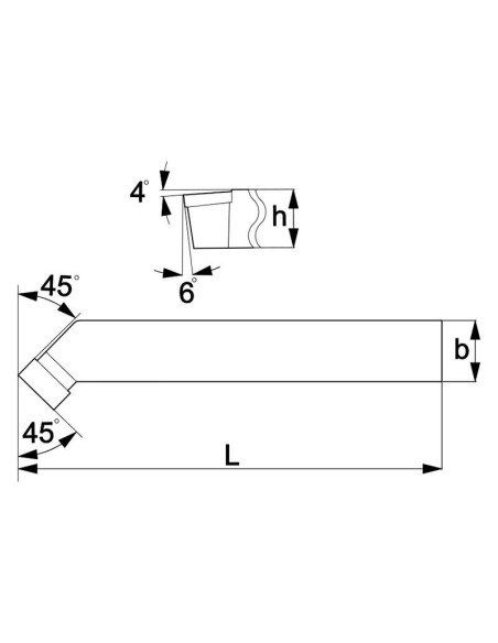 3 - Utensile iso 2 tornitura esterna destro 20x20 mm x tornio Fervi bras410320rp