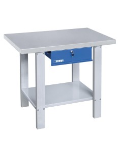 Banco da lavoro con piano in acciaio e cassetto 1000 mm Fervi b015/10