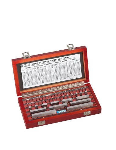 Serie 47 blocchetti di riscontro grado 1 piano parallelo in acciaio Fervi b047/1