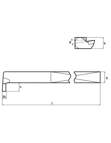 3 - Utensile din 263 tornitura gole interte destro 20x20 mm x tornio Fervi brci20rp