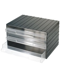 Cassettiera con 3 cassetti estraibili trasparenti portaminuteria Fervi c080/3