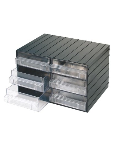 2 - Cassettiera con 6 cassetti estraibili trasparenti portaminuteria Fervi c080/6