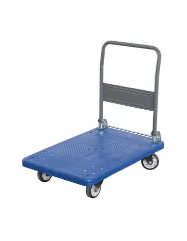 1 - Carrello con pianale portata 300 kg a 4 ruote con manico pieghevole Fervi c300
