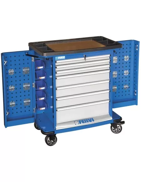1 - Cassettiera porta attrezzi utensili 7 cassetti officina garage Fervi c980
