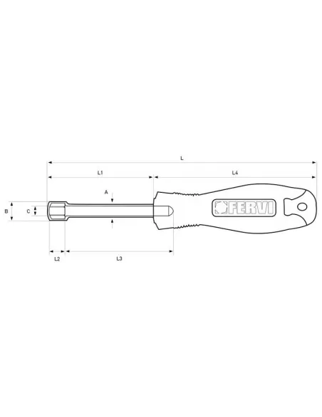 Chiave a bussola con impugnatura Fervi cb01/04 Chiave a bussola con impugnatura Fervi cb01/04