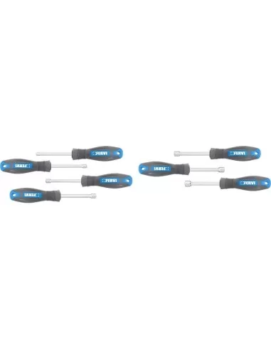 Serie 7 chiavi cacciavite a bussola 4 - 9 mm con impugnatura Fervi cb01/07p