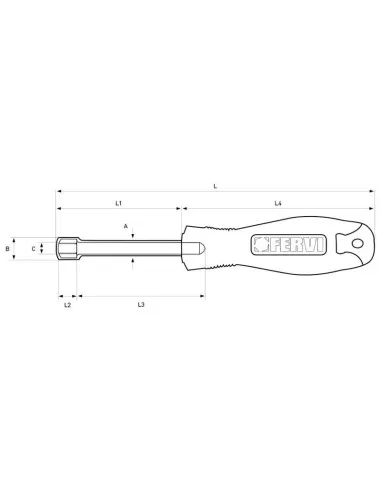 2 - Chiave a bussola con impugnatura Fervi cb01/10