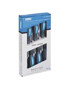 Serie 7 chiavi a bussola con impugnatura 4-9 mm Fervi cb02/11p