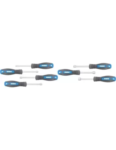 2 - Serie 7 chiavi a bussola con impugnatura 4-9 mm Fervi cb02/11p