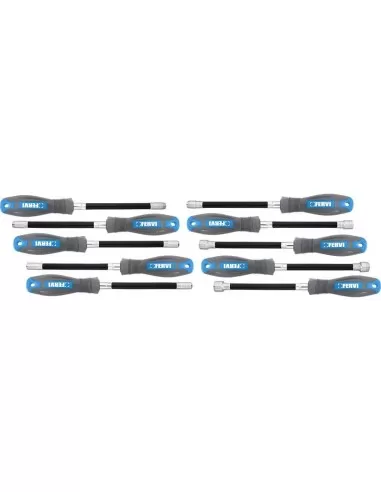 2 - Serie 10 chiavi a bussola con impugnatura 5-13 mm Fervi cbf1/10p