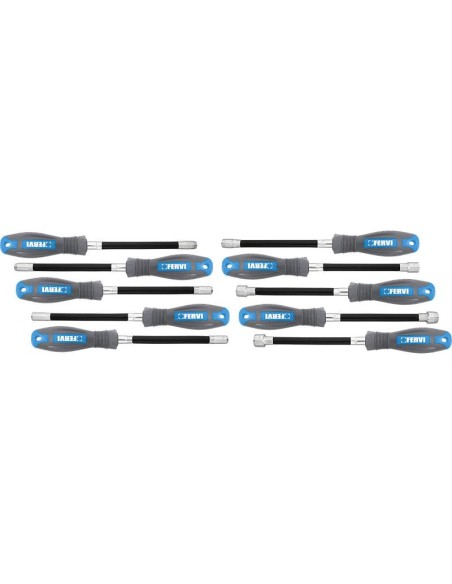 Serie 10 chiavi a bussola con impugnatura 5-13 mm Fervi cbf1/10p