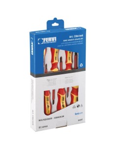 Serie di giraviti cacciaviti a taglio e croce isolati Fervi ci80/006