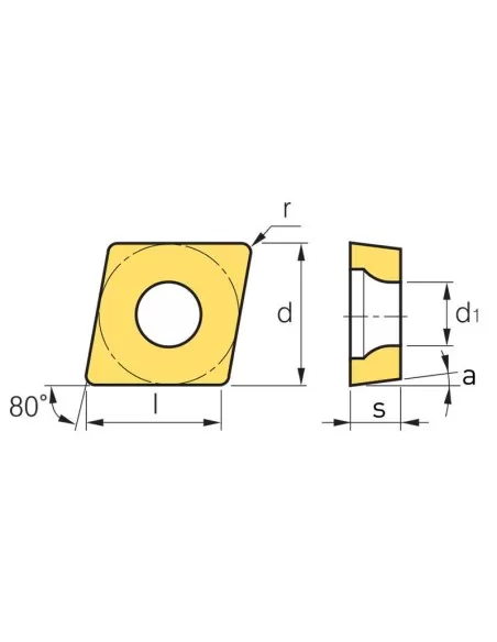 Inserto tornitura x tornio Fervi cnmg120408n