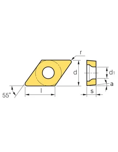 Inserto tornitura x tornio Fervi dcmt070204n