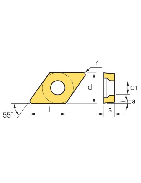 Inserto tornitura x tornio Fervi dcmt070204n