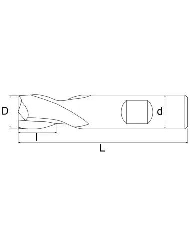 2 - Fresa frontale per finitura a 2 taglienti Fervi f005/22