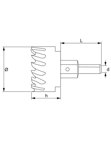 Fresa a tazza hss x metallo 70 mm Fervi f015/070