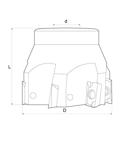 Fresa a inserto Fervi f302/080