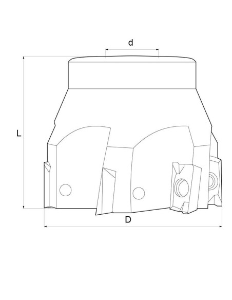 Fresa a inserto Fervi f302/080