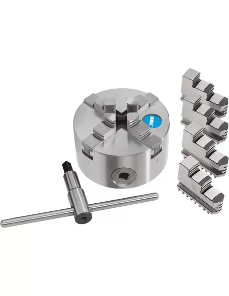 1 - Mandrino autocentrante 160 mm x tornio metallo griffe 4+4 Fervi m049/160