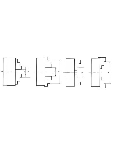 Mandrino autocentrante 160 mm x tornio metallo griffe 4+4 Fervi m049/160