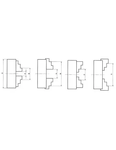 3 - Mandrino autocentrante 160 mm x tornio metallo griffe 4+4 Fervi m049/160
