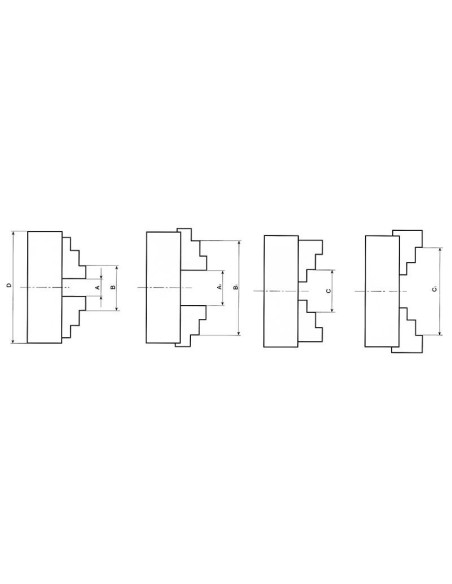 Mandrino autocentrante 250 mm x tornio metallo griffe 4+4 Fervi m049/250