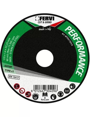 1 - Disco da taglio per ferro e metallo 125x1,6x22 Fervi mtd6125/1.6