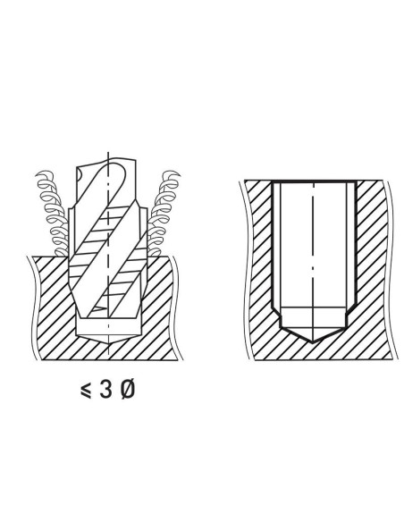 Maschi a macchina per fori ciechi a forte torsione 35? Fervi m003/10