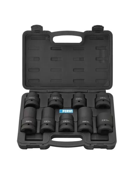 1 - Serie 9 bussole 1" a d impatto 21 - 38 mm Fervi i109