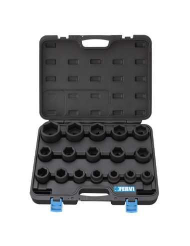 Serie 9 bussole 3/4" a d impatto 19 - 55 mm Fervi i217