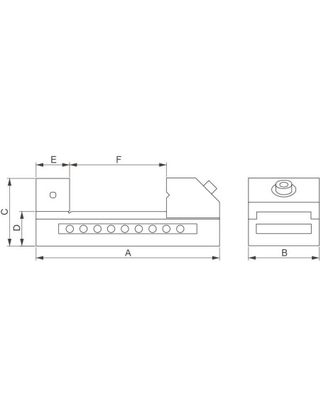 Morsa di precisione in acciaio temperato e rettificato Fervi m012/050