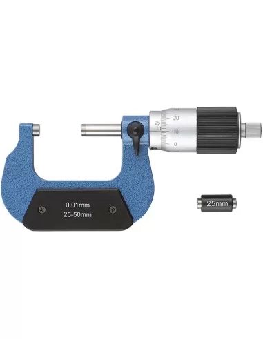 1 - Micrometro centesimale per esterni 25 - 50 mm Fervi m022/25/50