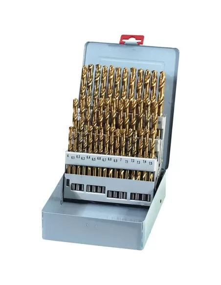 1 - Set 41 punte rivestite in titanio x metallo Fervi 6 - 10 mm p010/41 1 - Set 41 punte rivestite in titanio x metallo Fervi 6 - 10 mm p010/41