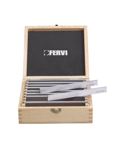 Serie 18 parallele in acciaio x spessori Fervi p015