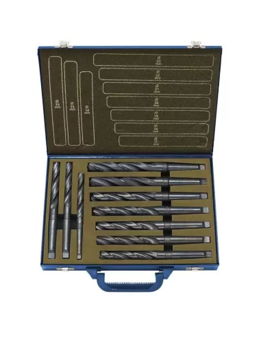1 - Set 10 punte hss x metallo attaco conico cm 14 - 23 mm Fervi p057